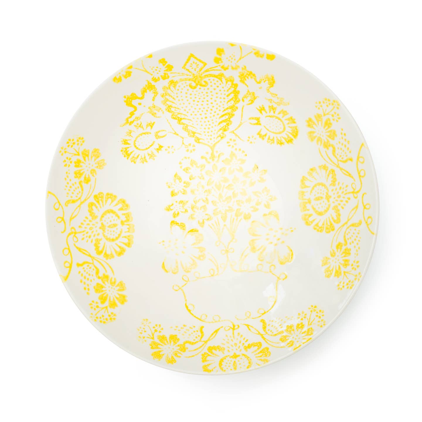 Serving Bowl, Monochromatic Damask Wallpaper