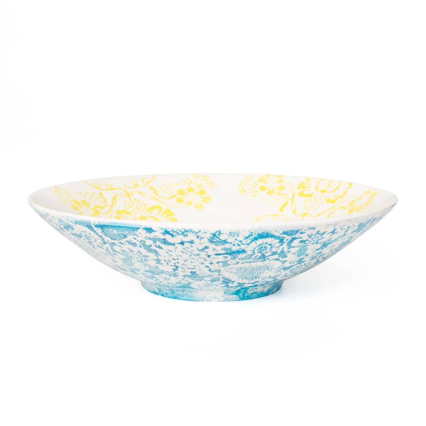 Serving Bowl, Monochromatic Damask Wallpaper