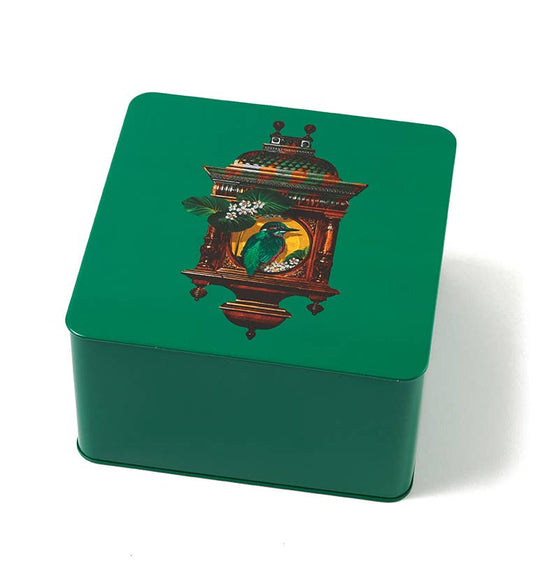 Coucou square metal tin box