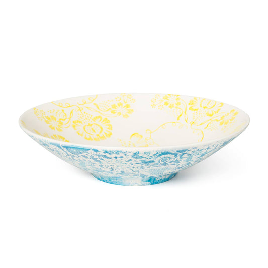 Serving Bowl, Monochromatic Damask Wallpaper