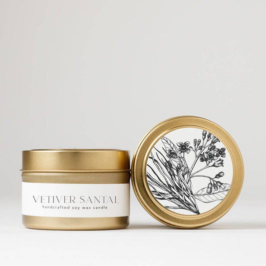 Vetiver Santal : Tin Soy Candlcab